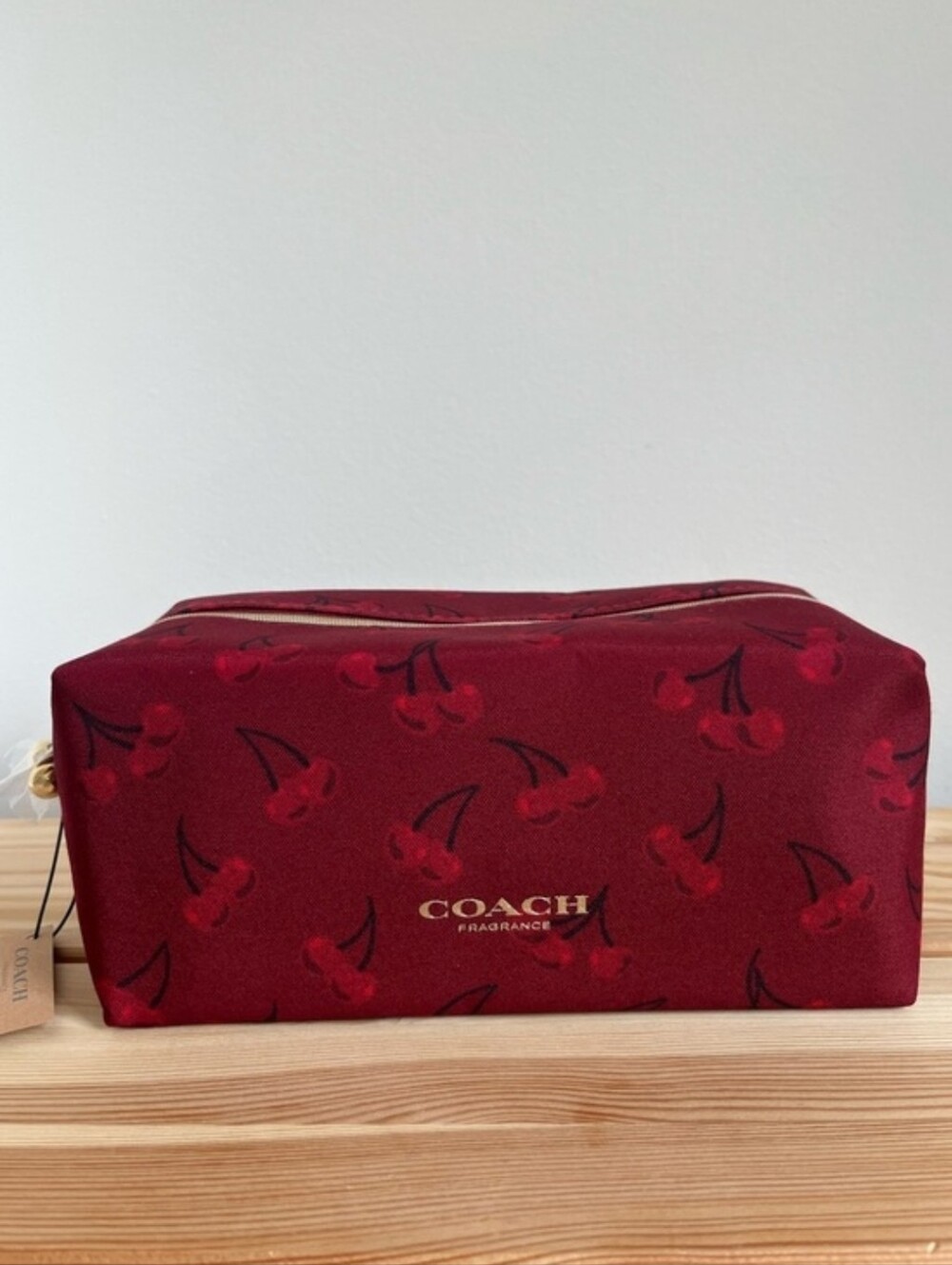 COACH Beauty Red Cherry Toiletry Bag